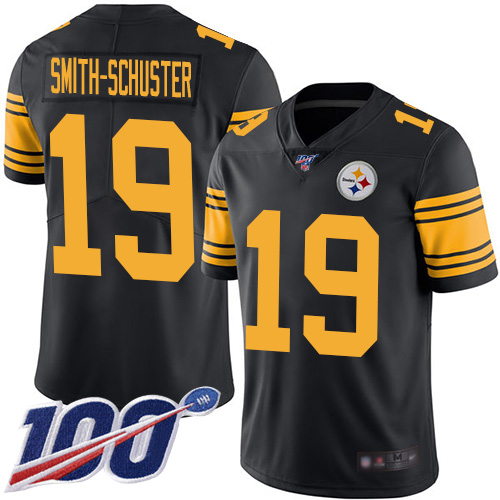 Pittsburgh Steelers #19 JuJu Smith-Schuster Black Youth Stitched Limited Rush 100th Season Jersey Youth cheap jerseys for sale - CheapJerseys.Shop