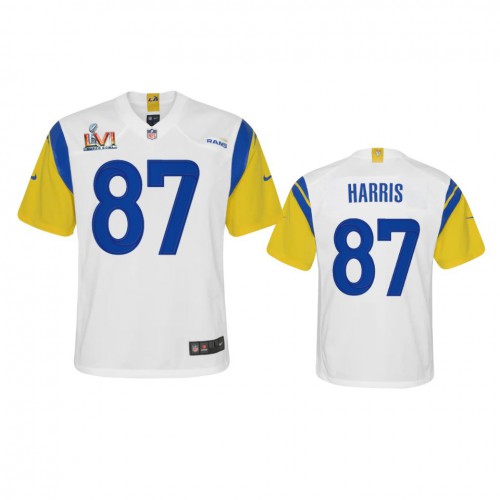Los Angeles Los Angeles Rams #87 Jacob Harris Youth Super Bowl LVI Patch Alternate Game Jersey - White Youth cheap jerseys for sale - CheapJerseys.Shop