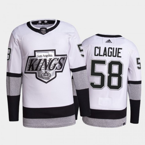 Los Angeles Kings #58 Kale Clague Men's 2021-22 Alternate Authentic Jersey - White Men's cheap jerseys for sale - CheapJerseys.Shop