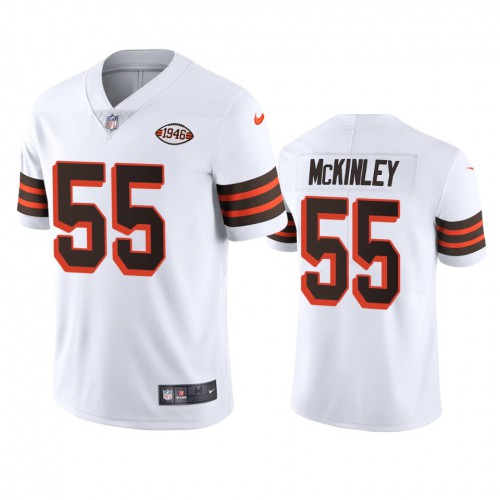 Cleveland Cleveland Browns #55 Takkarist Mckinley 1946 Collection Alternate Vapor Limited Jersey - White Men's cheap jerseys for sale - CheapJerseys.Shop
