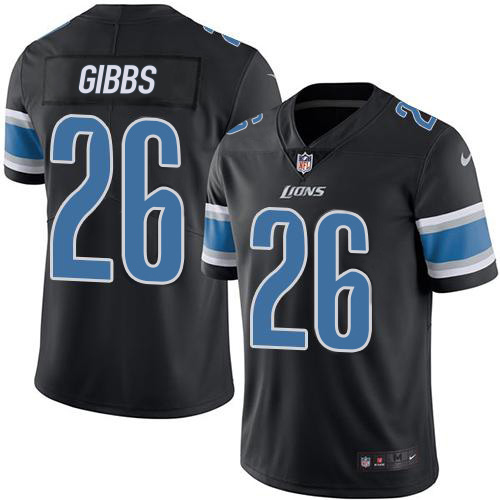 Lions #26 Jahmyr Gibbs Black Men's Stitched Limited Rush Jersey cheap jerseys for sale - CheapJerseys.Shop