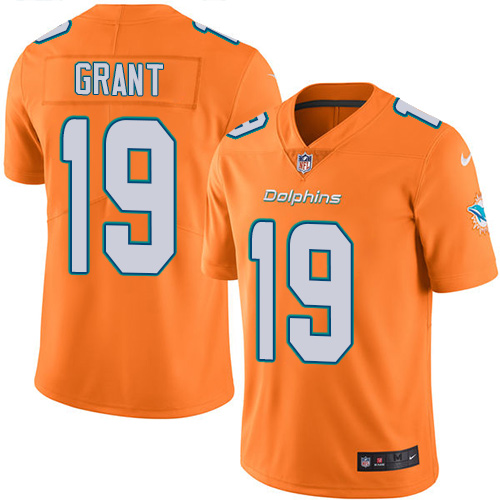 Miami Dolphins #19 Jakeem Grant Orange Men's Stitched Limited Rush Jersey Men's cheap jerseys for sale - CheapJerseys.Shop