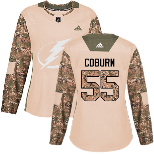 Tampa Bay Lightning #55 Braydon Coburn Camo Authentic 2017 Veterans Day Women's Stitched Jersey Womens cheap jerseys for sale - CheapJerseys.Shop