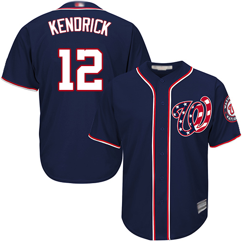 Washington Nationals #12 Howie Kendrick Navy Blue Cool Base Stitched Jersey Men's cheap jerseys for sale - CheapJerseys.Shop