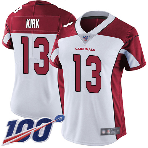 Cardinals #13 Christian Kirk White Women's Stitched 100th Season Vapor Limited Jersey cheap jerseys for sale - CheapJerseys.Shop