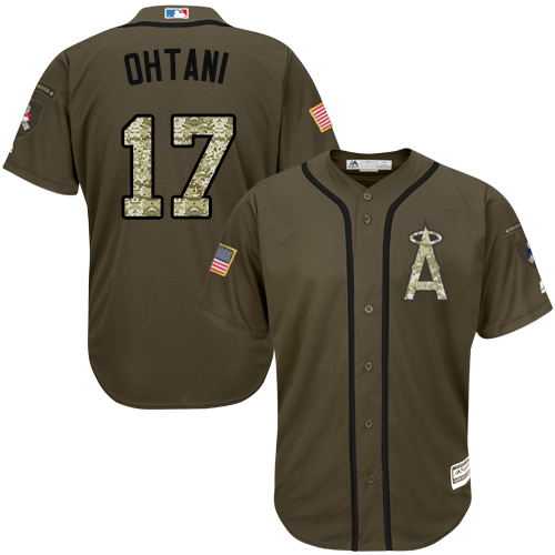 Los Angeles Angels #17 Shohei Ohtani Green Salute to Service Stitched Youth Jersey Youth cheap jerseys for sale - CheapJerseys.Shop