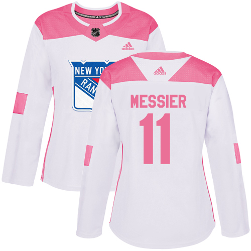 New York Rangers #11 Mark Messier White/Pink Authentic Fashion Women's Stitched Jersey Womens cheap jerseys for sale - CheapJerseys.Shop
