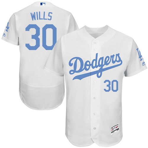 Los Angeles Dodgers #30 Maury Wills White Flexbase Authentic Collection Father's Day Stitched Jersey Men's cheap jerseys for sale - CheapJerseys.Shop