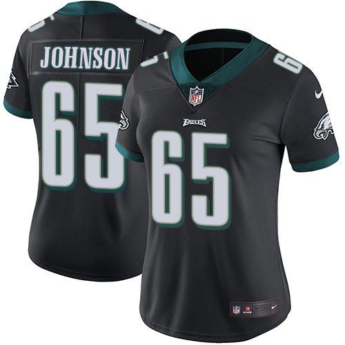 Philadelphia Eagles #65 Lane Johnson Black Alternate Women's Stitched Vapor Untouchable Limited Jersey Womens cheap jerseys for sale - CheapJerseys.Shop