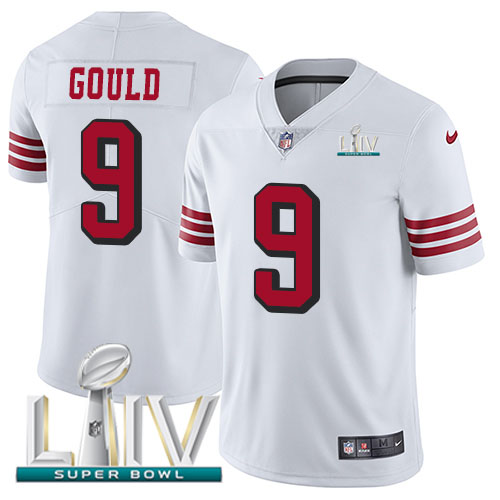 San Francisco 49ers #9 Robbie Gould White Super Bowl LIV 2020 Rush Youth Stitched Vapor Untouchable Limited Jersey Youth cheap jerseys for sale - CheapJerseys.Shop