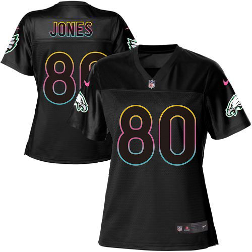 Eagles #80 Julio Jones Black Women's Fashion Game Jersey cheap jerseys for sale - CheapJerseys.Shop