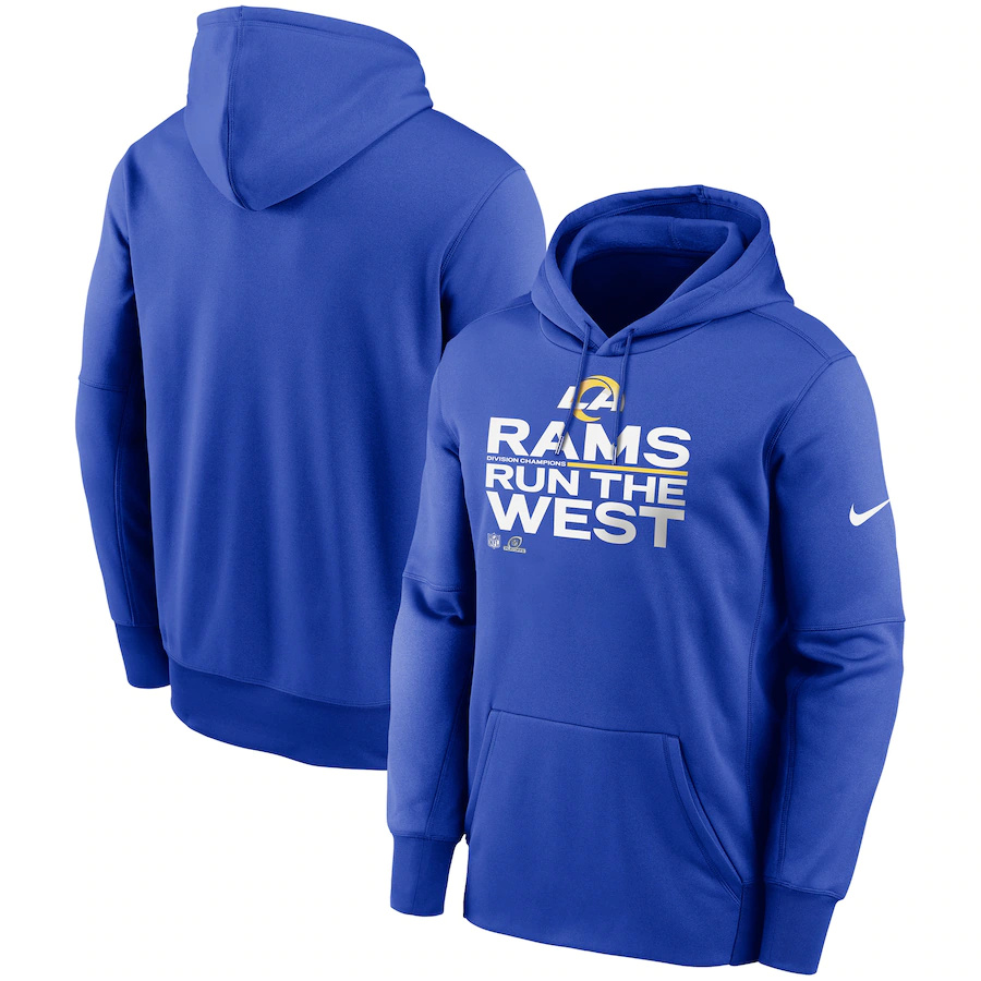 Men's Los Angeles Rams Royal 2021 NFC West Division Champions Trophy Collection Pullover Hoodie cheap jerseys for sale - CheapJerseys.Shop