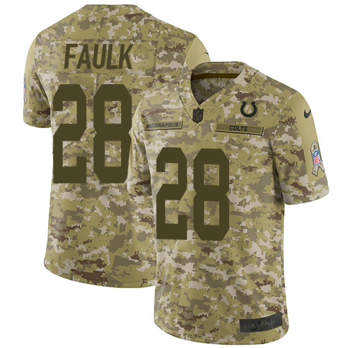 Indianapolis Colts #28 Marshall Faulk Camo Youth Stitched Limited 2018 Salute to Service Jersey Youth cheap jerseys for sale - CheapJerseys.Shop