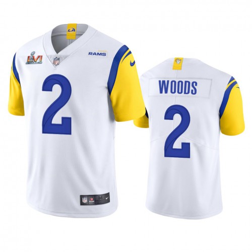 Los Angeles Los Angeles Rams #2 Robert Woods Men's Super Bowl LVI Patch Alternate Vapor Limited Jersey - White Men's cheap jerseys for sale - CheapJerseys.Shop