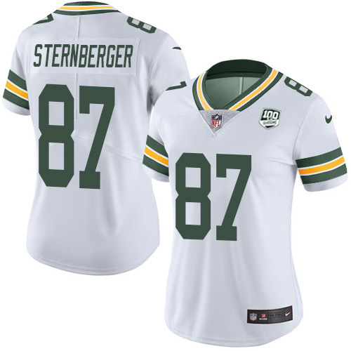 Green Bay Packers #87 Jace Sternberger White Women's 100th Season Stitched Vapor Untouchable Limited Jersey Womens cheap jerseys for sale - CheapJerseys.Shop