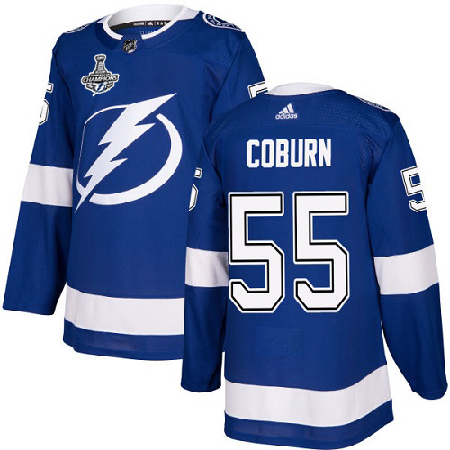 Tampa Bay Lightning #55 Braydon Coburn Blue Home Authentic Youth 2020 Stanley Cup Champions Stitched Jersey Youth cheap jerseys for sale - CheapJerseys.Shop