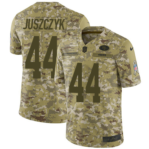 49ers #44 Kyle Juszczyk Camo Youth Stitched Limited 2018 Salute To Service Jersey cheap jerseys for sale - CheapJerseys.Shop