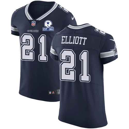 Cowboys #21 Ezekiel Elliott Navy Blue Team Color Men's Stitched With Established In 1960 Patch Vapor Untouchable Elite Jersey cheap jerseys for sale - CheapJerseys.Shop