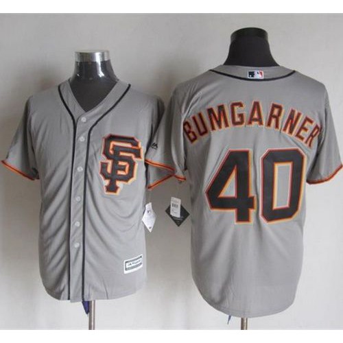 San Francisco Giants #40 Madison Bumgarner Grey Road 2 New Cool Base Stitched Jersey Men's cheap jerseys for sale - CheapJerseys.Shop