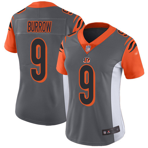 Bengals #9 Joe Burrow Silver Women's Stitched Limited Inverted Legend Jersey cheap jerseys for sale - CheapJerseys.Shop