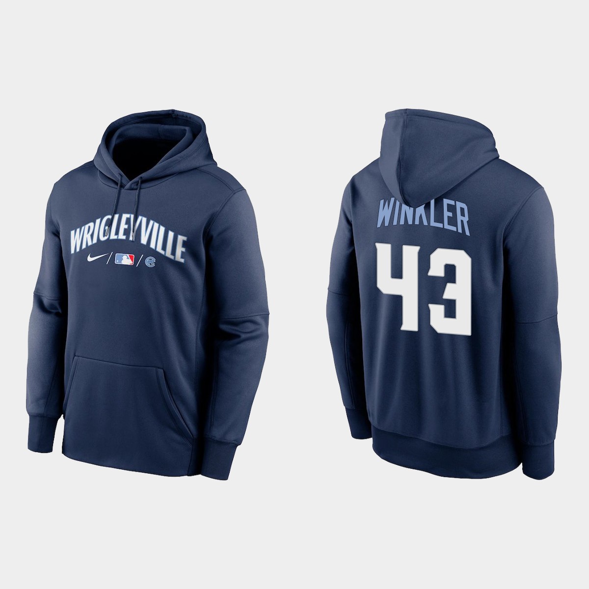 Chicago Cubs #43 Dan Winkler Men's 2021 City Connect Navy Therma Hoodie cheap jerseys for sale - CheapJerseys.Shop
