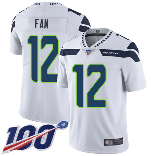 Seahawks #12 Fan White Men's Stitched 100th Season Vapor Limited Jersey cheap jerseys for sale - CheapJerseys.Shop