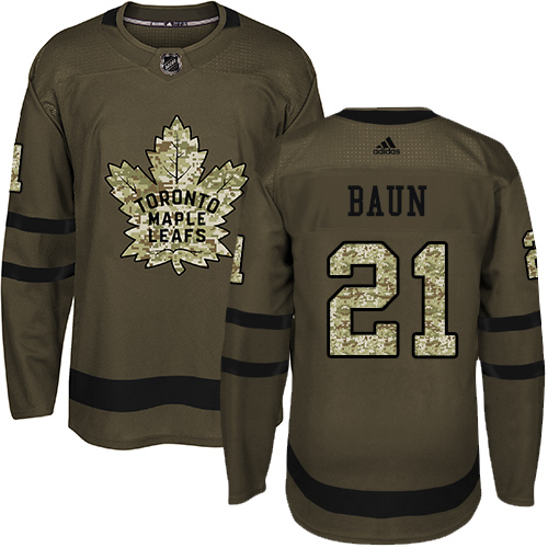 Maple Toronto Maple Leafs #21 Bobby Baun Green Salute to Service Stitched Jersey Men's cheap jerseys for sale - CheapJerseys.Shop