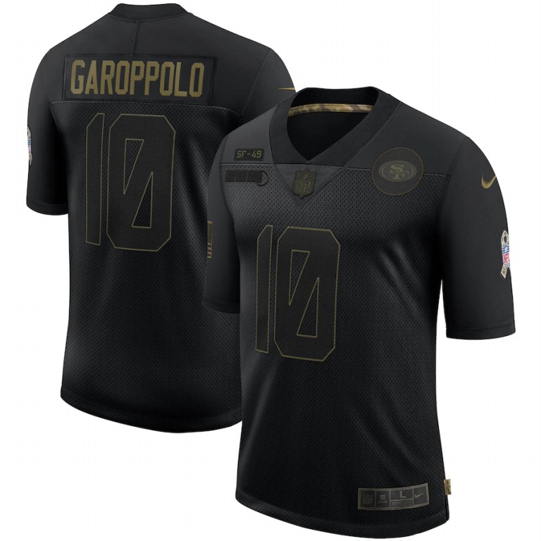 San Francisco 49ers #10 Jimmy Garoppolo 2020 Salute To Service Limited Jersey Black cheap jerseys for sale - CheapJerseys.Shop