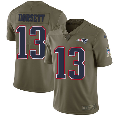 New England Patriots #13 Phillip Dorsett Olive Youth Stitched Limited 2017 Salute to Service Jersey Youth cheap jerseys for sale - CheapJerseys.Shop