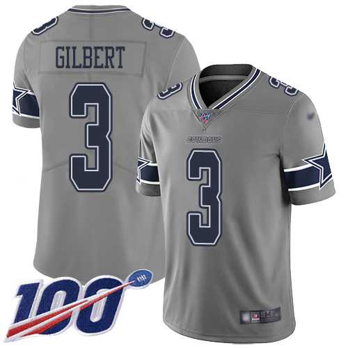 Dallas Cowboys #3 Garrett Gilbert Gray Men's Stitched Limited Inverted Legend 100th Season Jersey Men's cheap jerseys for sale - CheapJerseys.Shop