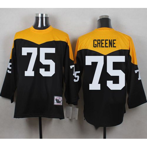 Mitchell And Ness 1967 Pittsburgh Steelers #75 Joe Greene Black/Yelllow Throwback Men's Stitched Jersey Men's cheap jerseys for sale - CheapJerseys.Shop