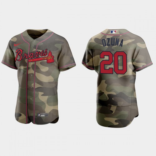 Atlanta Atlanta Braves #20 Marcell Ozuna Men's 2021 Armed Forces Day Authentic Jersey -Camo Men's cheap jerseys for sale - CheapJerseys.Shop