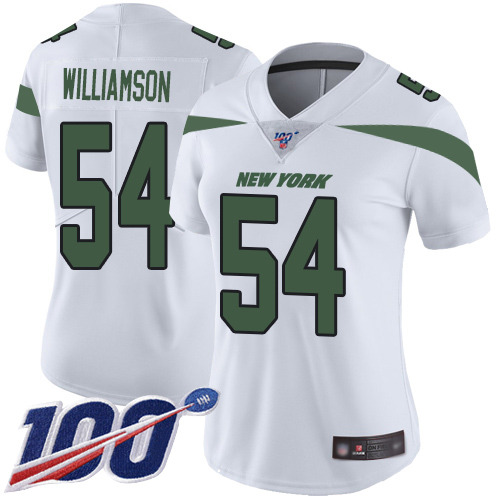 New York Jets #54 Avery Williamson White Women's Stitched 100th Season Vapor Limited Jersey Womens cheap jerseys for sale - CheapJerseys.Shop