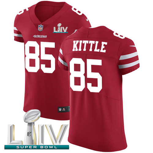 49ers #85 George Kittle Red Super Bowl LIV 2020 Team Color Men's Stitched Vapor Untouchable Elite Jersey cheap jerseys for sale - CheapJerseys.Shop