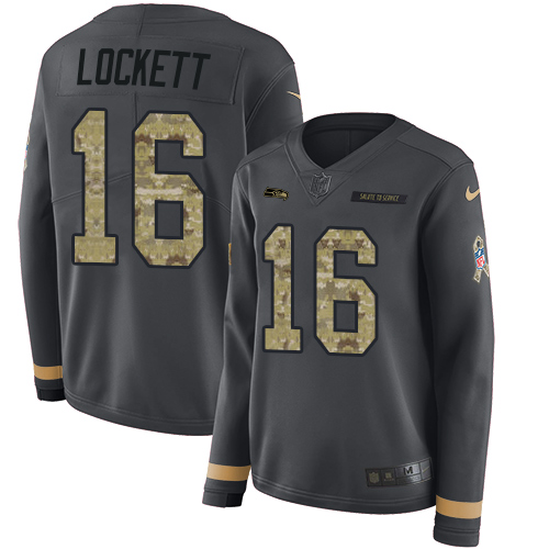 Seahawks #16 Tyler Lockett Anthracite Salute To Service Women's Stitched Limited Therma Long Sleeve Jersey cheap jerseys for sale - CheapJerseys.Shop