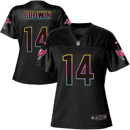 Buccaneers #14 Chris Godwin Black Women's Fashion Game Jersey cheap jerseys for sale - CheapJerseys.Shop