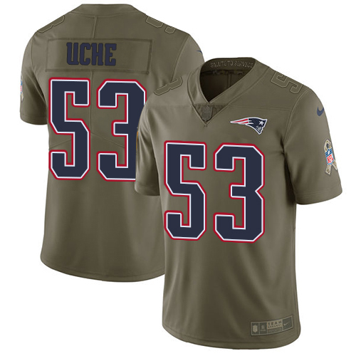 New England Patriots #53 Josh Uche Olive Men's Stitched Limited 2017 Salute To Service Jersey Men's cheap jerseys for sale - CheapJerseys.Shop