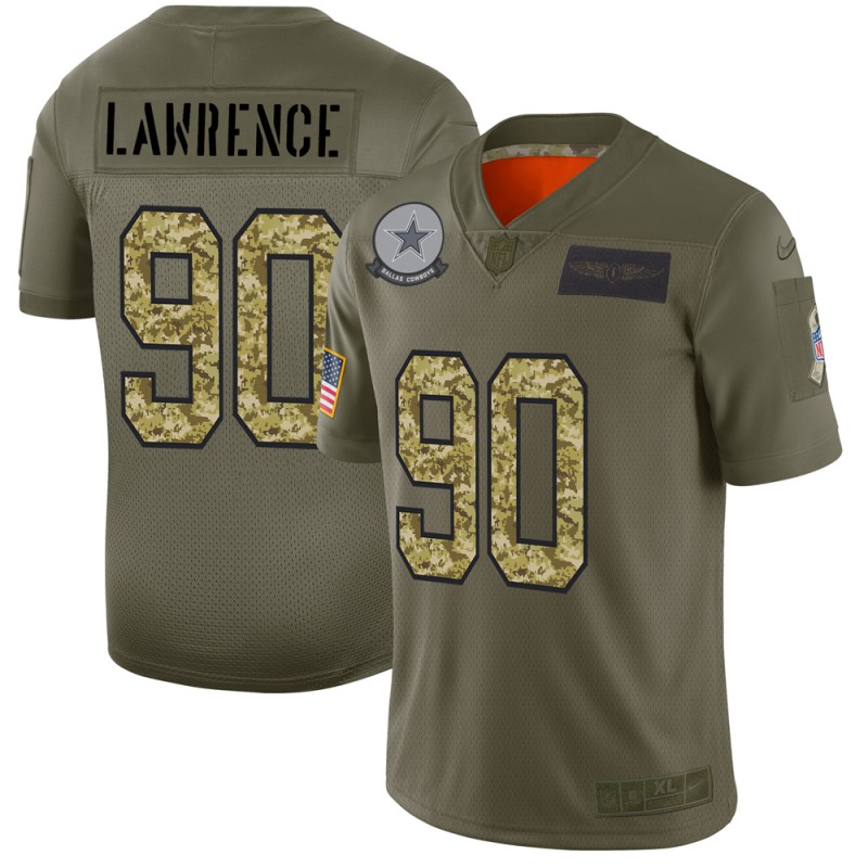 Dallas Cowboys #90 Demarcus Lawrence Men's 2019 Olive Camo Salute To Service Limited Jersey cheap jerseys for sale - CheapJerseys.Shop