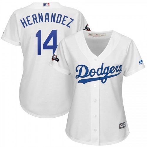 Los Angeles Los Angeles Dodgers #14 Enrique Hernandez Majestic Women's 2019 Postseason Home Official Cool Base Player Jersey White Womens cheap jerseys for sale - CheapJerseys.Shop