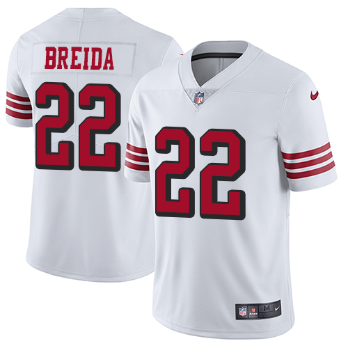 San Francisco 49ers #22 Matt Breida White Rush Men's Stitched Vapor Untouchable Limited Jersey Men's cheap jerseys for sale - CheapJerseys.Shop