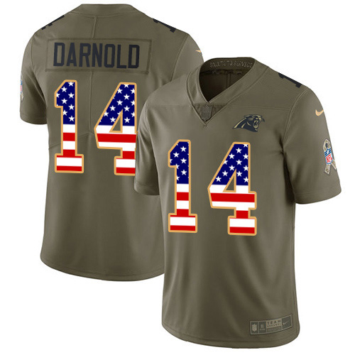 Panthers #14 Sam Darnold Olive/USA Flag Youth Stitched Limited 2017 Salute To Service Jersey cheap jerseys for sale - CheapJerseys.Shop