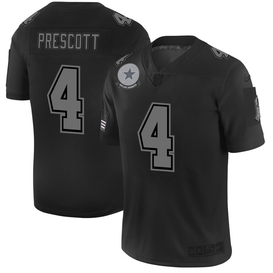 Dallas Cowboys #4 Dak Prescott Men's Black 2019 Salute To Service Limited Stitched Jersey cheap jerseys for sale - CheapJerseys.Shop