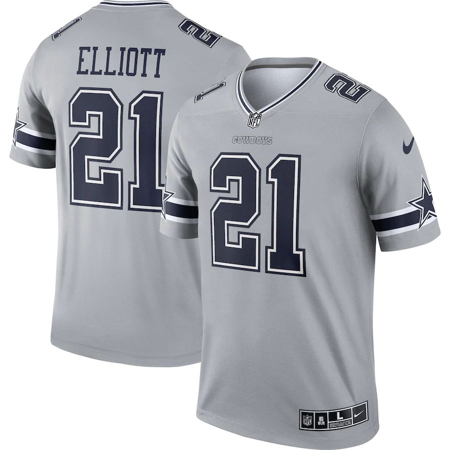 Dallas Cowboys #21 Ezekiel Elliott Men's Gray Inverted Legend Jersey cheap jerseys for sale - CheapJerseys.Shop