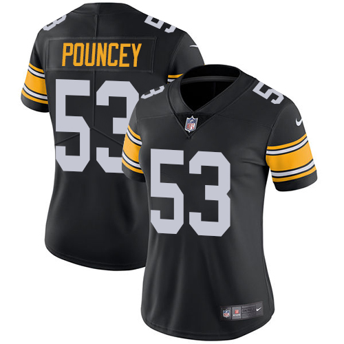 Pittsburgh Steelers #53 Maurkice Pouncey Black Alternate Women's Stitched Vapor Untouchable Limited Jersey Womens cheap jerseys for sale - CheapJerseys.Shop