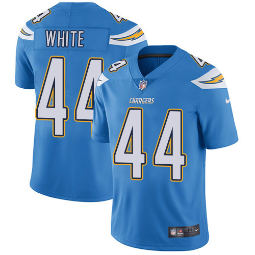 Los Angeles Chargers #44 Kyzir White Electric Blue Alternate Men's Stitched Vapor Untouchable Limited Jersey Men's cheap jerseys for sale - CheapJerseys.Shop