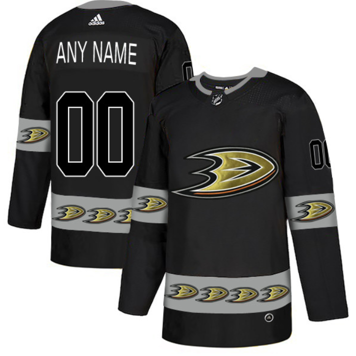 Anaheim Ducks Black Customized Team Logos Fashion Jersey cheap jerseys for sale - CheapJerseys.Shop