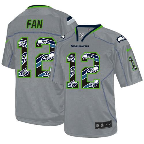 Seahawks #12 Fan New Lights Out Grey Men's Stitched Elite Jersey cheap jerseys for sale - CheapJerseys.Shop
