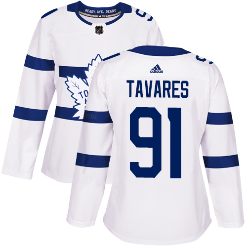 Maple Toronto Maple Leafs #91 John Tavares White Authentic 2018 Stadium Series Women's Stitched Jersey Womens cheap jerseys for sale - CheapJerseys.Shop