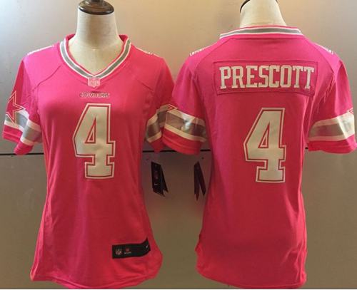 Cowboys #4 Dak Prescott Pink Women's Stitched Elite Jersey cheap jerseys for sale - CheapJerseys.Shop