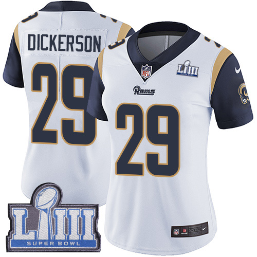 Rams #29 Eric Dickerson White Super Bowl LIII Bound Women's Stitched Vapor Untouchable Limited Jersey cheap jerseys for sale - CheapJerseys.Shop